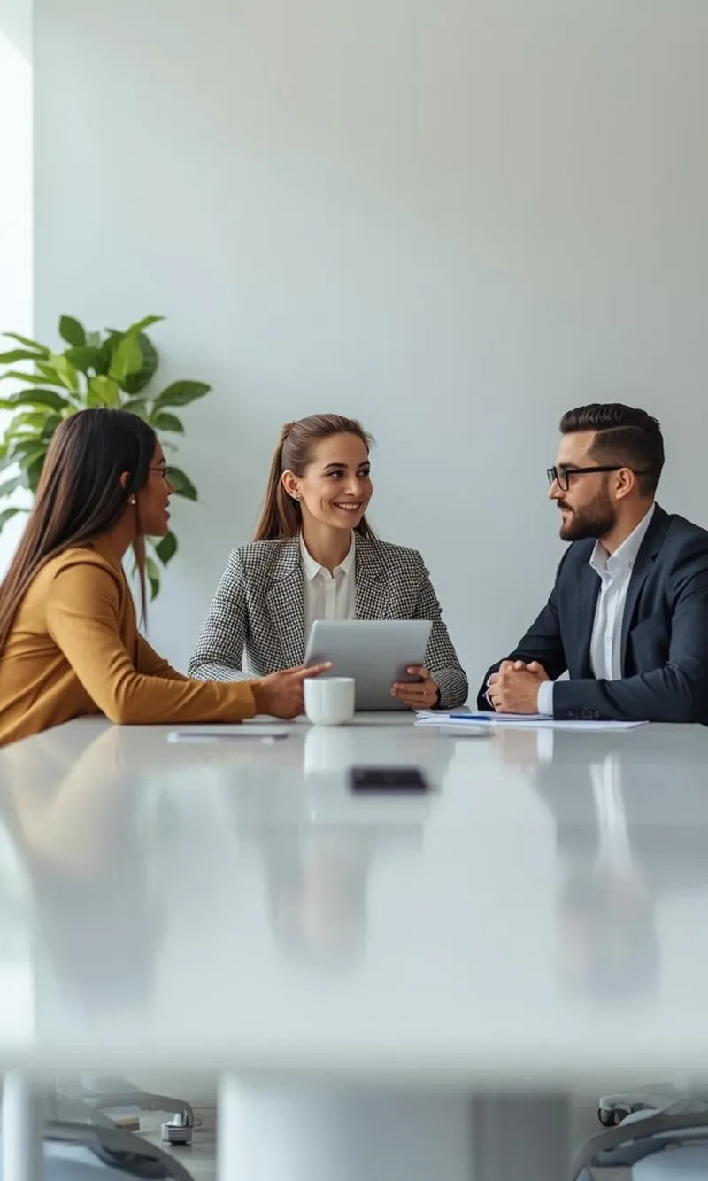 Beratungsgespräch am Besprechungstisch